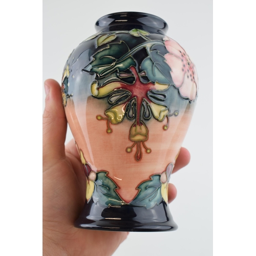 88 - Moorcroft baluster vase in the Oberon pattern, dated 1993, 16cm tall (silver line).