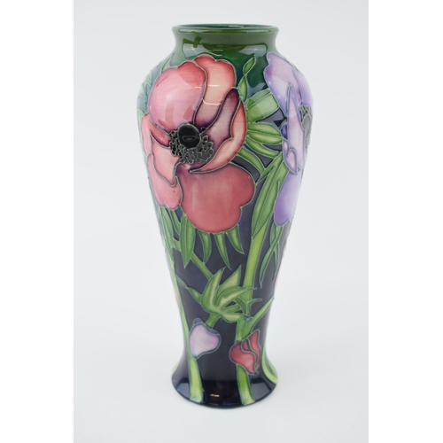 89 - Moorcroft high shouldered vase decorated the Anemone pattern, 20.5cm tall, dated 2002 (silver line).