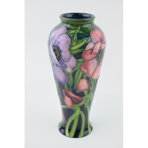 89 - Moorcroft high shouldered vase decorated the Anemone pattern, 20.5cm tall, dated 2002 (silver line).