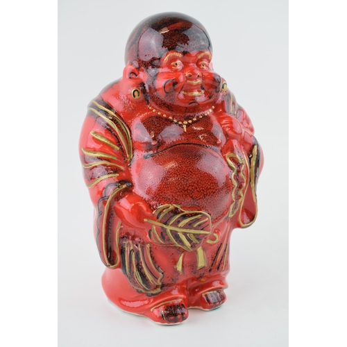 99 - Anita Harris pottery figure of a Buddha, in typical red decoration with gilt highlights, 1/1, 22.5cm... 