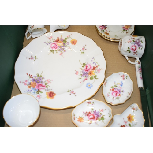 157 - Royal Crown Derby tea and dinner ware in the Derby Posies pattern to include cups and saucers, jugs,... 