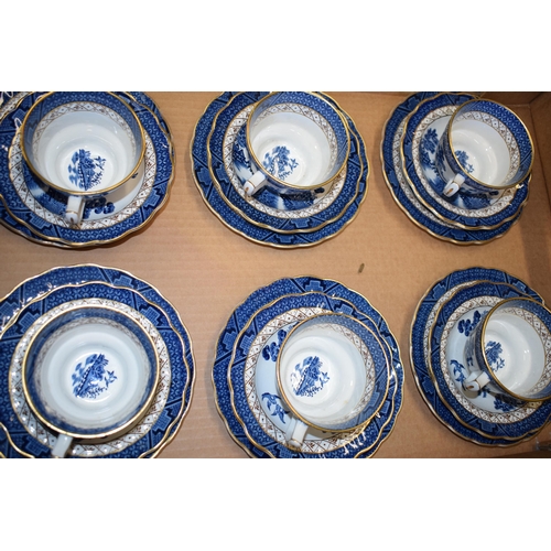 179 - A quantity of Royal Doulton Booths Willow Pattern Ware  'Real Old Willow' tea ware and decorative it... 