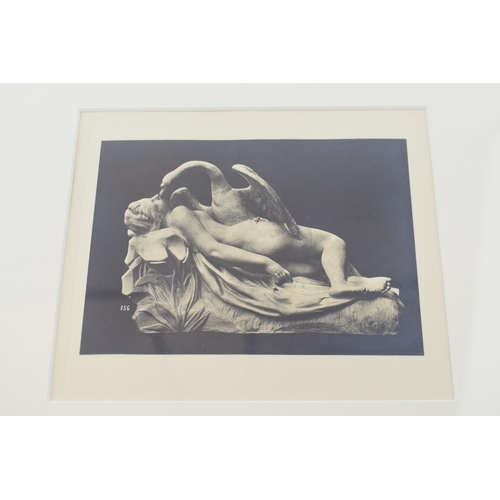 353 - Etching of 'Leda and the Swan' framed in a gilt bamboo effect frame. 14cm x 17cm.