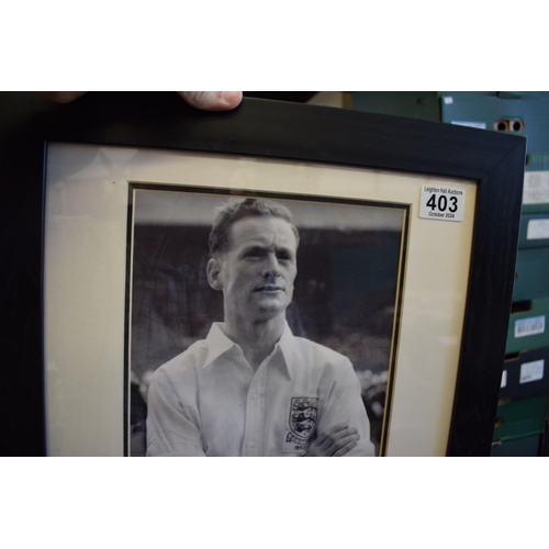 403 - Signed mounted photograph of England Footballing Legend 'Sir Tom Finney' with certificate of authent... 