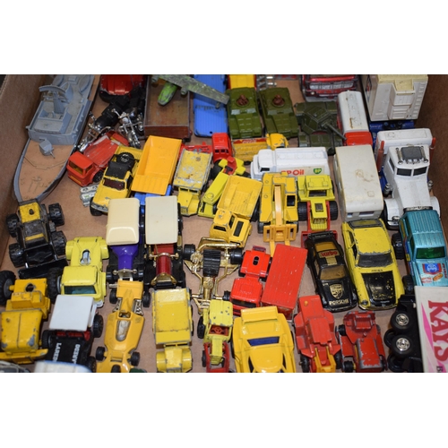 424 - A mixed collection of vintage play worn die cast models by Britains, Matchbox, Dinky, Corgi Toys, Ma... 