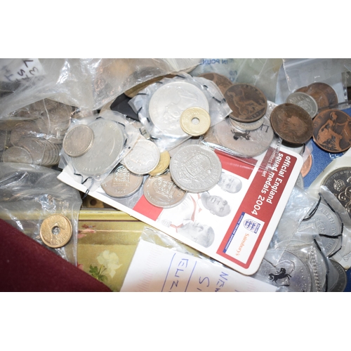 516 - A varied collection of UK pre-decimal coinage together with foreign currency to include coins sets, ... 