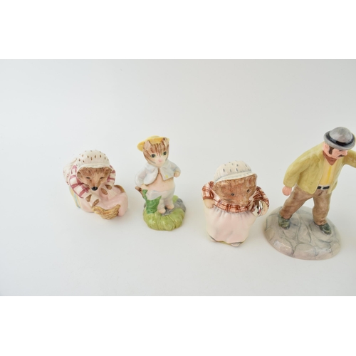 67 - Boxed Beswick Beatrix Potter figures to include Benjamin Bunny (gold), Farmer Potatoes, Tom Kitten i... 