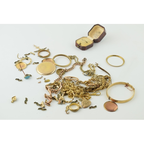 551 - A collection of jewellery to include a 9ct gold with metal core bangle, gross weight 8.2g, with a co... 