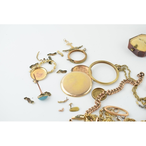 551 - A collection of jewellery to include a 9ct gold with metal core bangle, gross weight 8.2g, with a co... 