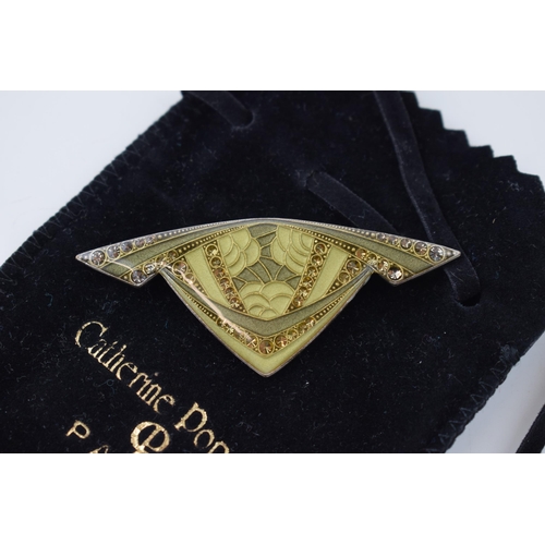 573 - Catherine Popesco of Paris Art Deco inspired brooch, 65mm wide.