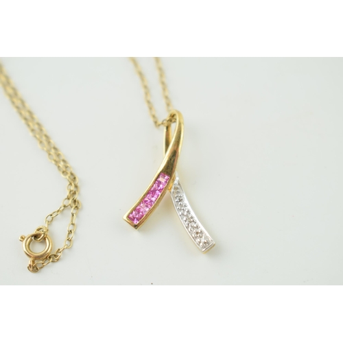 612 - A 9ct yellow gold necklace with pendant. 2.8 grams.