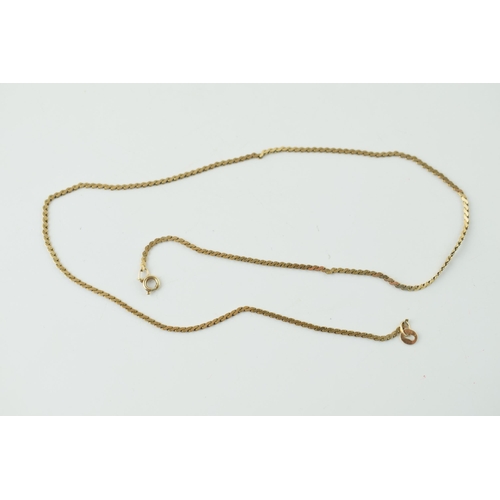 613 - A 9ct yellow gold necklace. Length 41cm. Weight 3.5 grams.