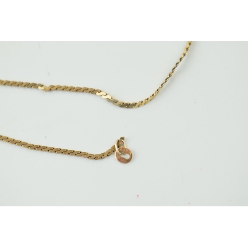 613 - A 9ct yellow gold necklace. Length 41cm. Weight 3.5 grams.