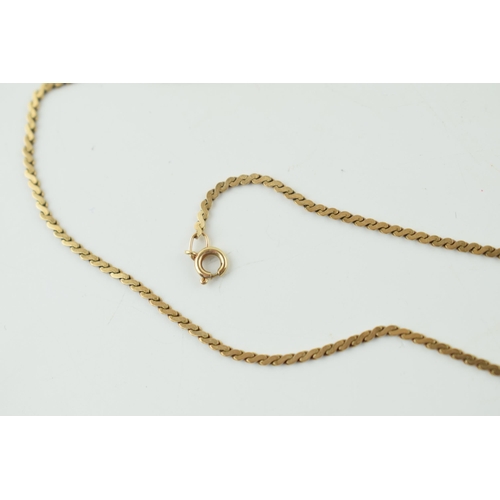 613 - A 9ct yellow gold necklace. Length 41cm. Weight 3.5 grams.