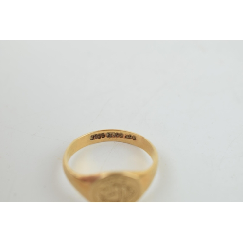 627 - An antique 9ct gold on silver signet ring in period jewellery box together with a hallmarked silver ... 