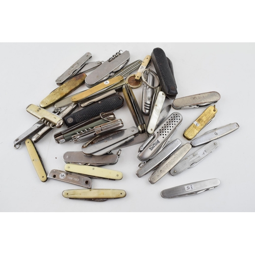 381 - A large quantity of vintage pocket knives to include advertising knives, Sheffield knives, military ... 