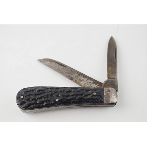 399 - A Joseph Roger lamb foot pocket knife with a similar Taylors example, both Sheffield made.