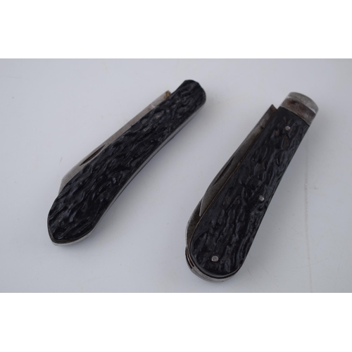 399 - A Joseph Roger lamb foot pocket knife with a similar Taylors example, both Sheffield made.