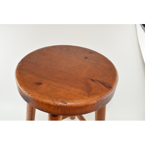 405 - 20th century pine four-legged stool, 51cm tall.