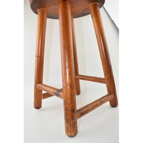 405 - 20th century pine four-legged stool, 51cm tall.