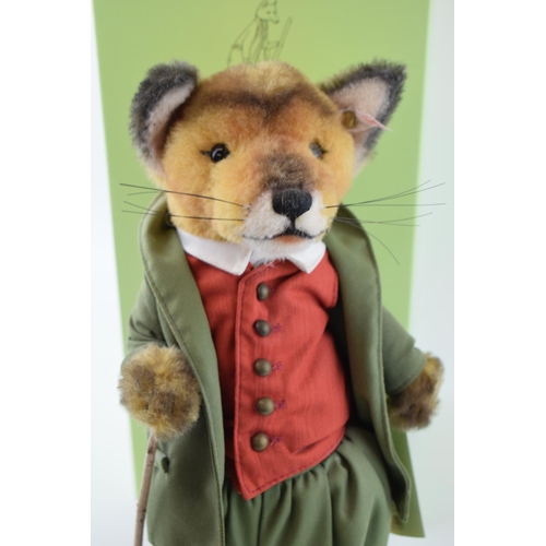 417 - Boxed Steiff Beatrix Potter Fox, Mr Tod, reddish brown mohair, wearing a Squire's outfit complete wi... 