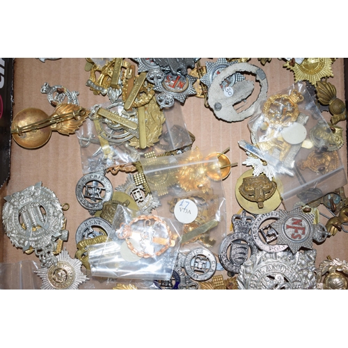 435 - A large collection of military cap badges, mostly WWI and WWII era mainly British and German. (Qty)