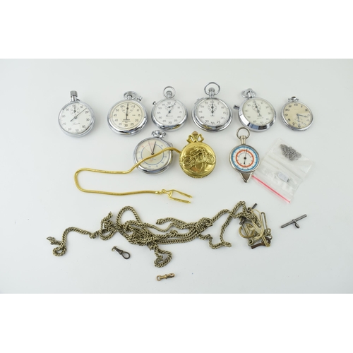 471 - A collection of pocket watches and stopwatches to include vintage and modern examples. (Qty)