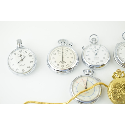 471 - A collection of pocket watches and stopwatches to include vintage and modern examples. (Qty)