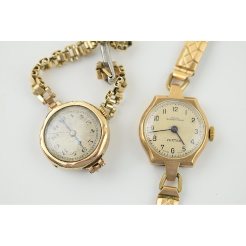 473 - Two 9ct gold cased lady's wristwatches to include a Vertex example and one earlier, both untested (2... 