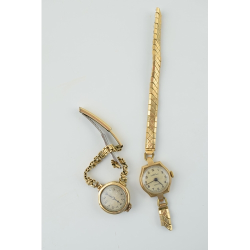 473 - Two 9ct gold cased lady's wristwatches to include a Vertex example and one earlier, both untested (2... 