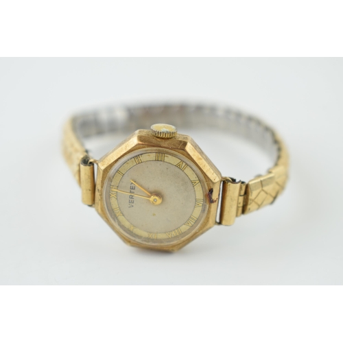 476 - 9ct gold cased lady's Vertex wristwatch, 21mm.