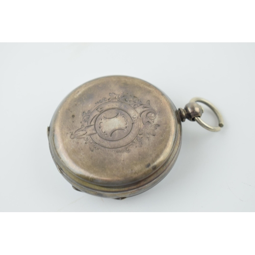 477 - A silver pocket watch Full Jewelled Lever Swiss movement no 48704, marked .935. Roman numerals with ... 