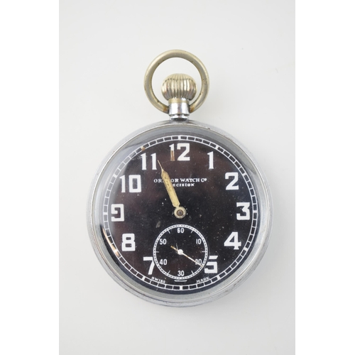 481 - Military pocket watch, Orator Watch Co Precision,  broad arrow to rear, inscribed 'G S T P 153207 XX... 