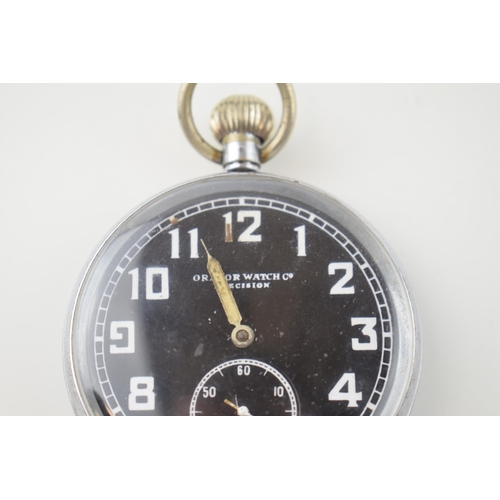 481 - Military pocket watch, Orator Watch Co Precision,  broad arrow to rear, inscribed 'G S T P 153207 XX... 