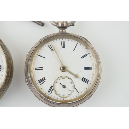 483 - Two hallmarked silver pocket watches, 'Improved Patent', Chester hallmark, with one similar, also Ch... 