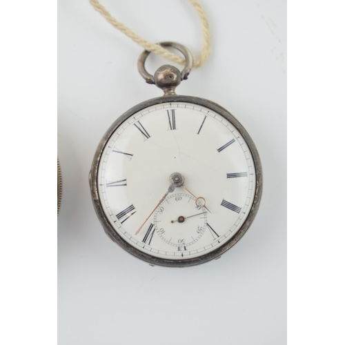 484 - Two hallmarked silver pocket watches, one 'Thomas Sisson Preston', both key-wind, 52mm widest (2).