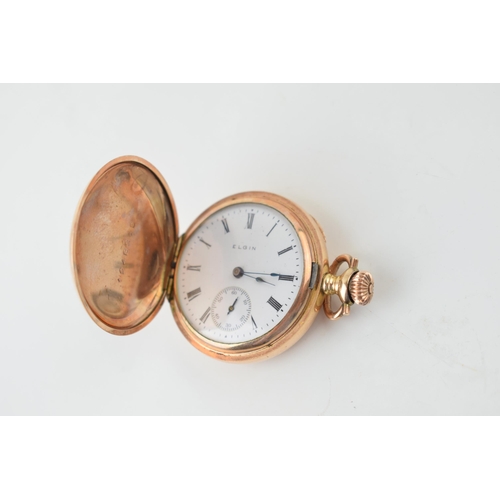 486 - Two gold plated pocket watches to include a 'Thos Russell & Son', 51mm, with an Elgin example, 34mm ... 