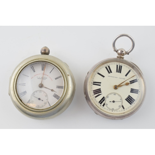 488 - Hallmarked silver 'Express English Lever' J G Graves pocket watch, in plated pair case, with a silve... 