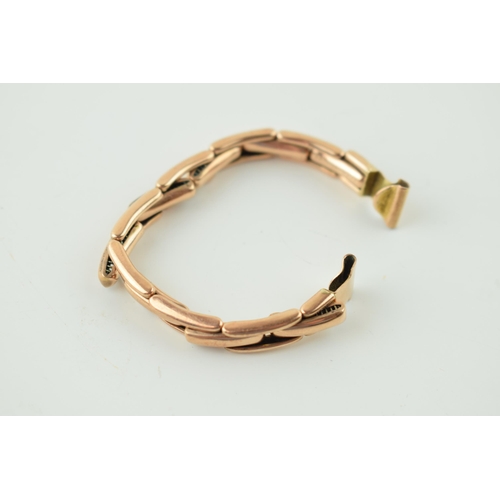 491 - A 9ct yellow gold ladies watch bracelet. Gross weight 7.8 grams.