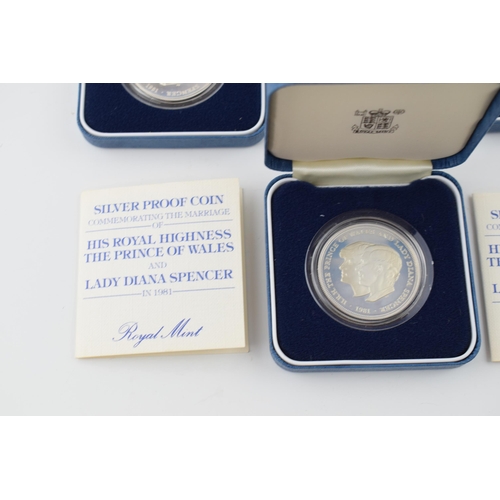 512 - Four Royal Mint Silver Proof Coins, commemorating the marriage of His Royal Highness The Prince of W... 