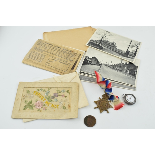 515 - A collection of items to include a World War One 1914-15 Star awarded to 52390 DVR H H Hollyoake R E... 