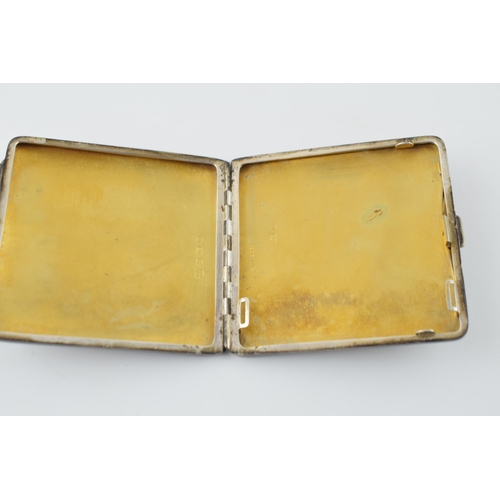 533 - Silver cigarette case, giltwash interior, Birm 1927, 104.6g.