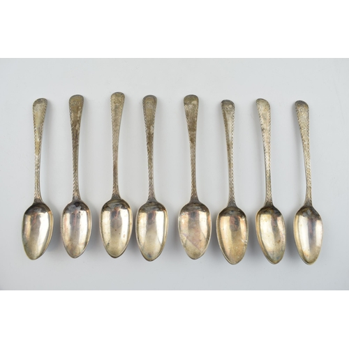 536 - A collection of eight Georgian silver teaspoons, 119.3g.