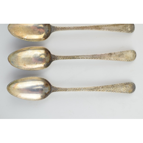 536 - A collection of eight Georgian silver teaspoons, 119.3g.