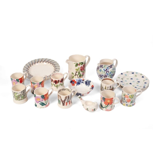 153 - Emma Bridgewater Pottery in assorted patterns to include half pint mugs, a Blue Anemone cereal bowl,... 