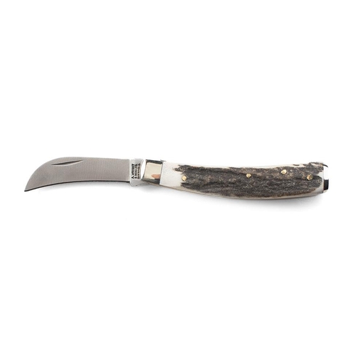 26 - A Wright & Son Ltd, Sheffield flat cap antler handle pocket pruner folding pruning knife