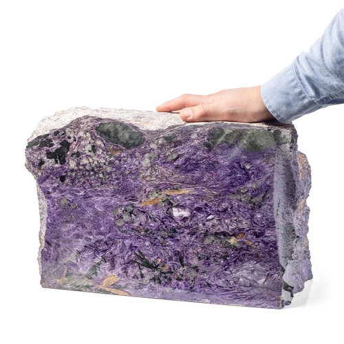 86 - Charoite: A rather large and historic specimen of Charoite, a block of Russian charoite with natural... 