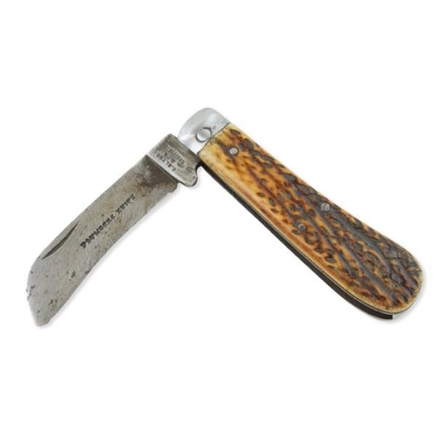 30 - An early c20th E. Blyde & Co Sheffield bone handle pruner folding pocket pruning knife, blade is ins... 