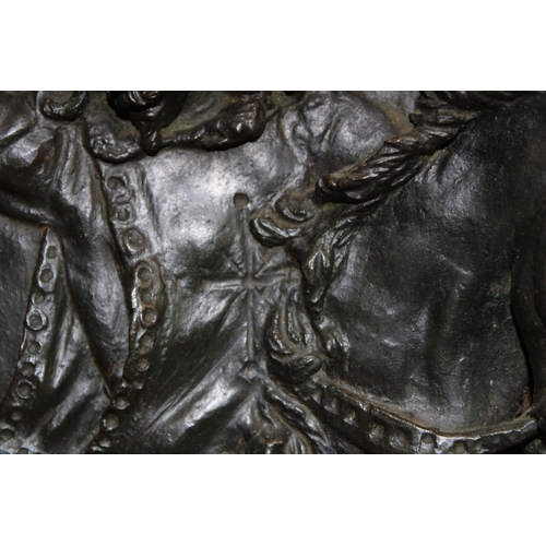 32 - A substantial c19th French cast bronze figural plaque sculpture or relief in the c17th style depicti... 