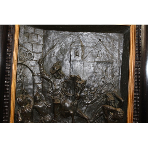 32 - A substantial c19th French cast bronze figural plaque sculpture or relief in the c17th style depicti... 